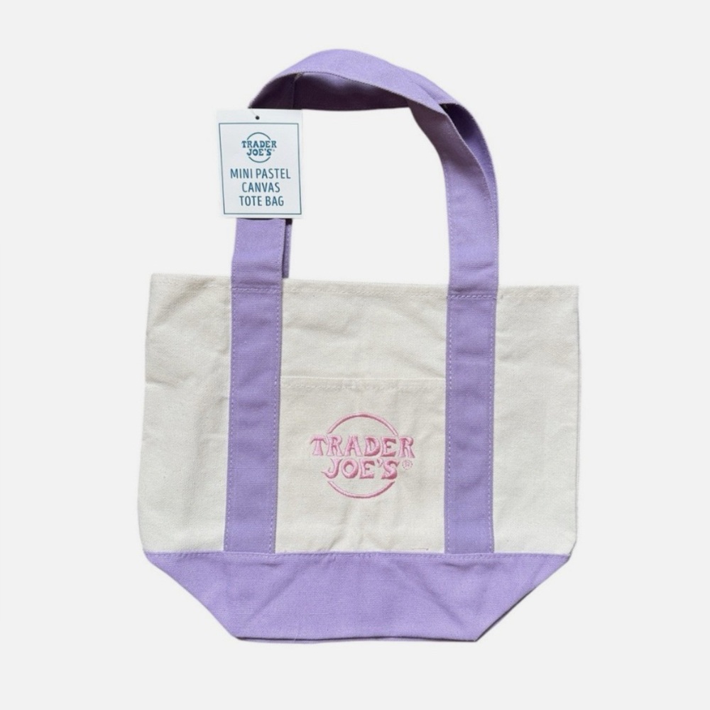 Trader Joe’s Pastel Purple and Canvas Mini Tote Bag